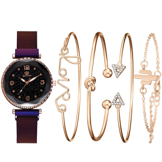 Watches Starry Sky Magnet Buckle Fashion Bracelet Wristwatch