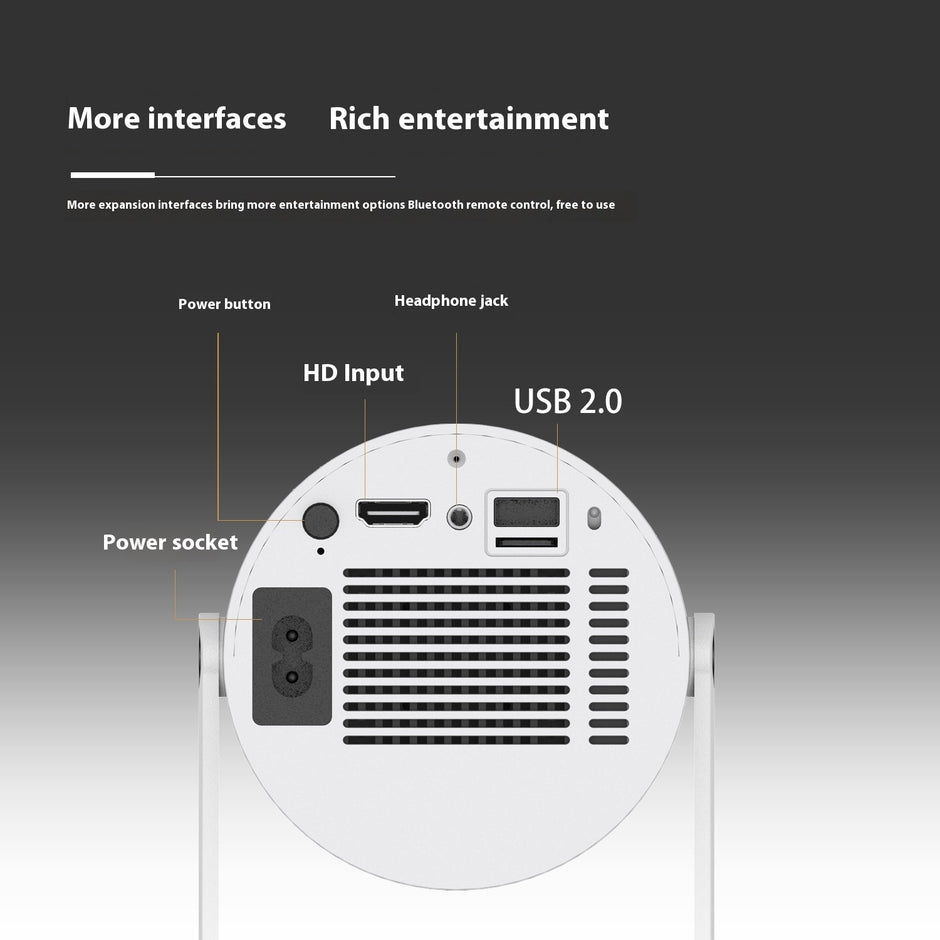 Portable Projector For Home Use 180 Degrees Angle Automatic Focus