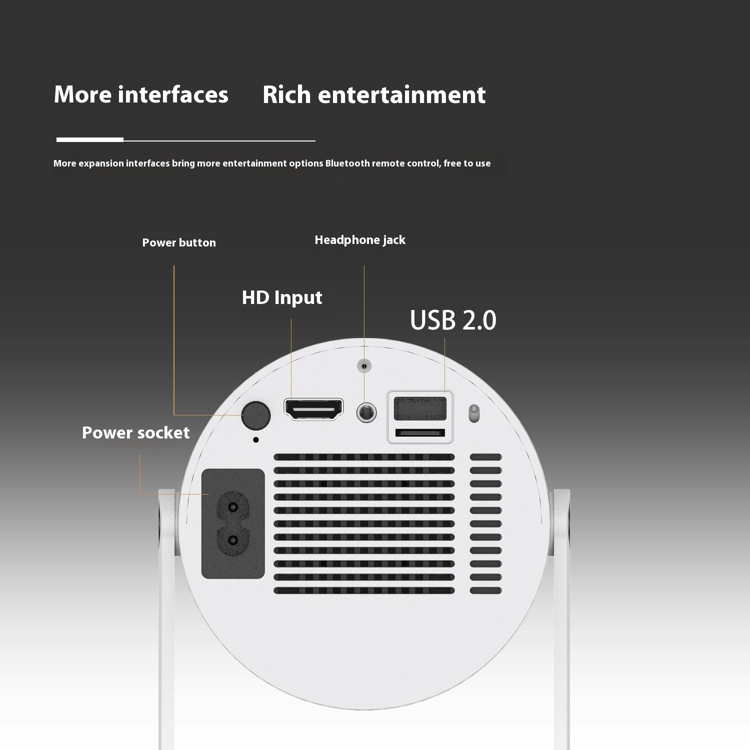 Portable Projector For Home Use 180 Degrees Angle Automatic Focus