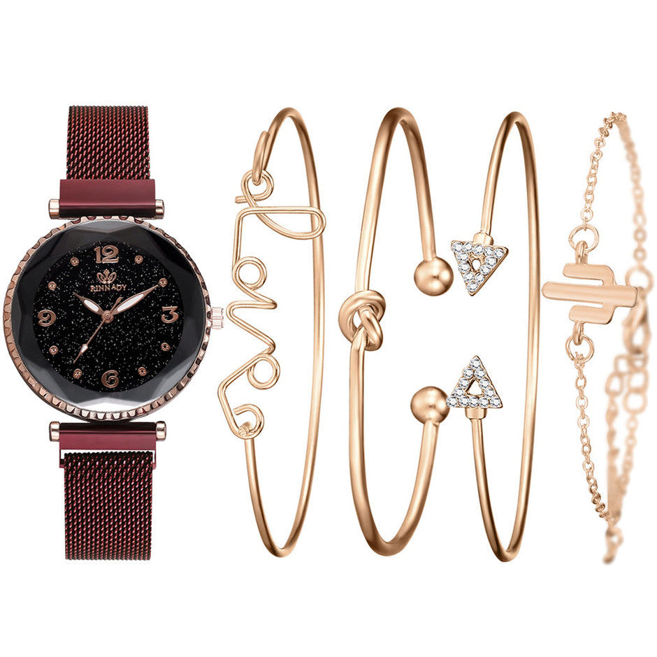 Watches Starry Sky Magnet Buckle Fashion Bracelet Wristwatch