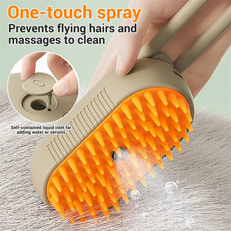 3 In 1 Pet Steam Brush Electric Spray Grooming Comb
