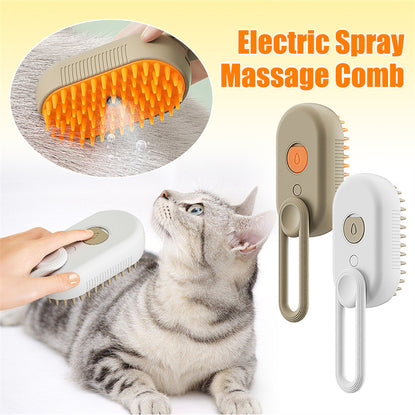 3 In 1 Pet Steam Brush Electric Spray Grooming Comb