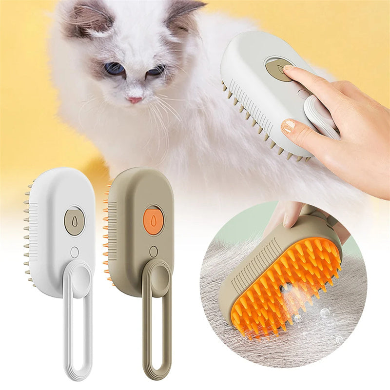 3 In 1 Pet Steam Brush Electric Spray Grooming Comb