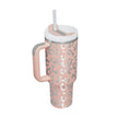 40 Oz Tumbler With Handle Straw Insulated, Stainless Steel Spill Proof Vacuum Coffee Cup