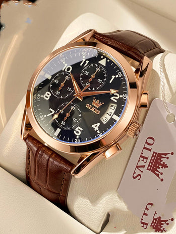 OLEVS Luxury Mens Watches Waterproof Quartz