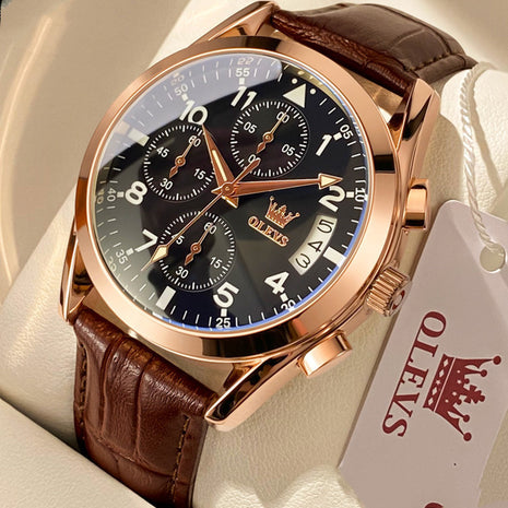 OLEVS Luxury Mens Watches Waterproof Quartz