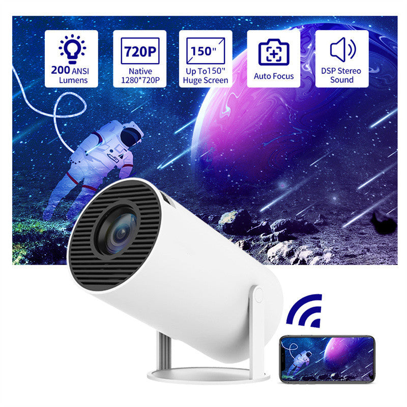 Portable Projector For Home Use 180 Degrees Angle Automatic Focus