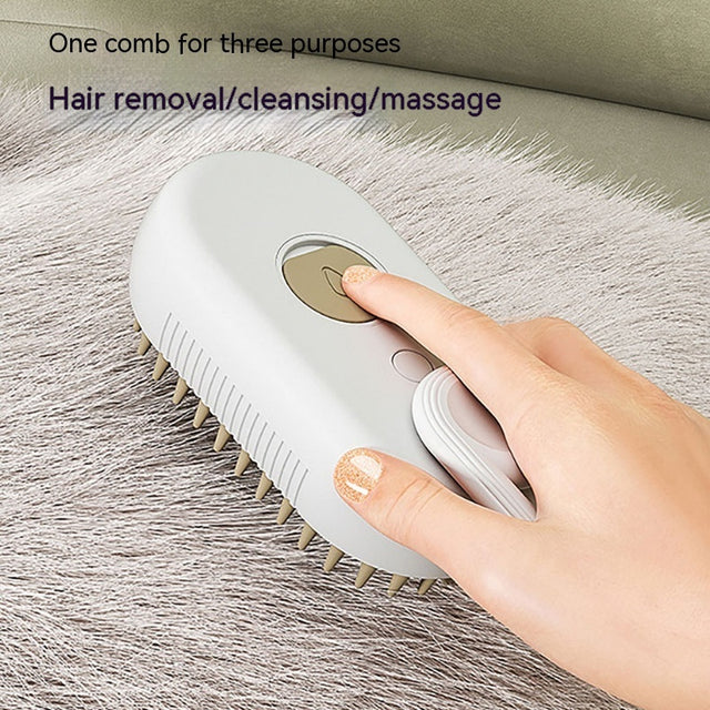 3 In 1 Pet Steam Brush Electric Spray Grooming Comb