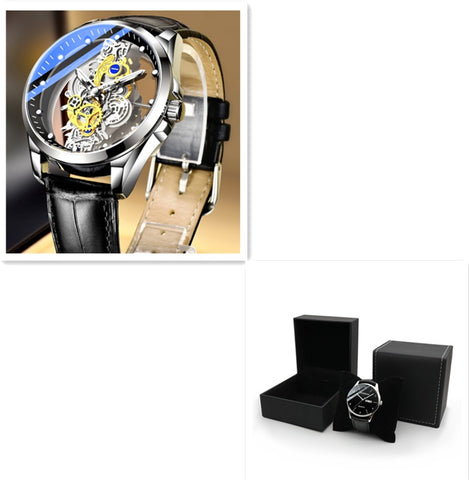 Skeleton Automatic Quartz Watch Gold Man Watch